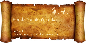 Horácsek Aletta névjegykártya