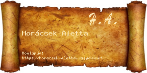 Horácsek Aletta névjegykártya